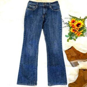 Women's Levi's 515 Bootcut Jeans Size 6 Short W28 L30 Dark Blue Denim Stretchy